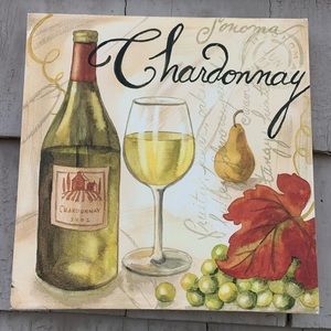 Chardonnay Wine Canvas Painting Sign home decor